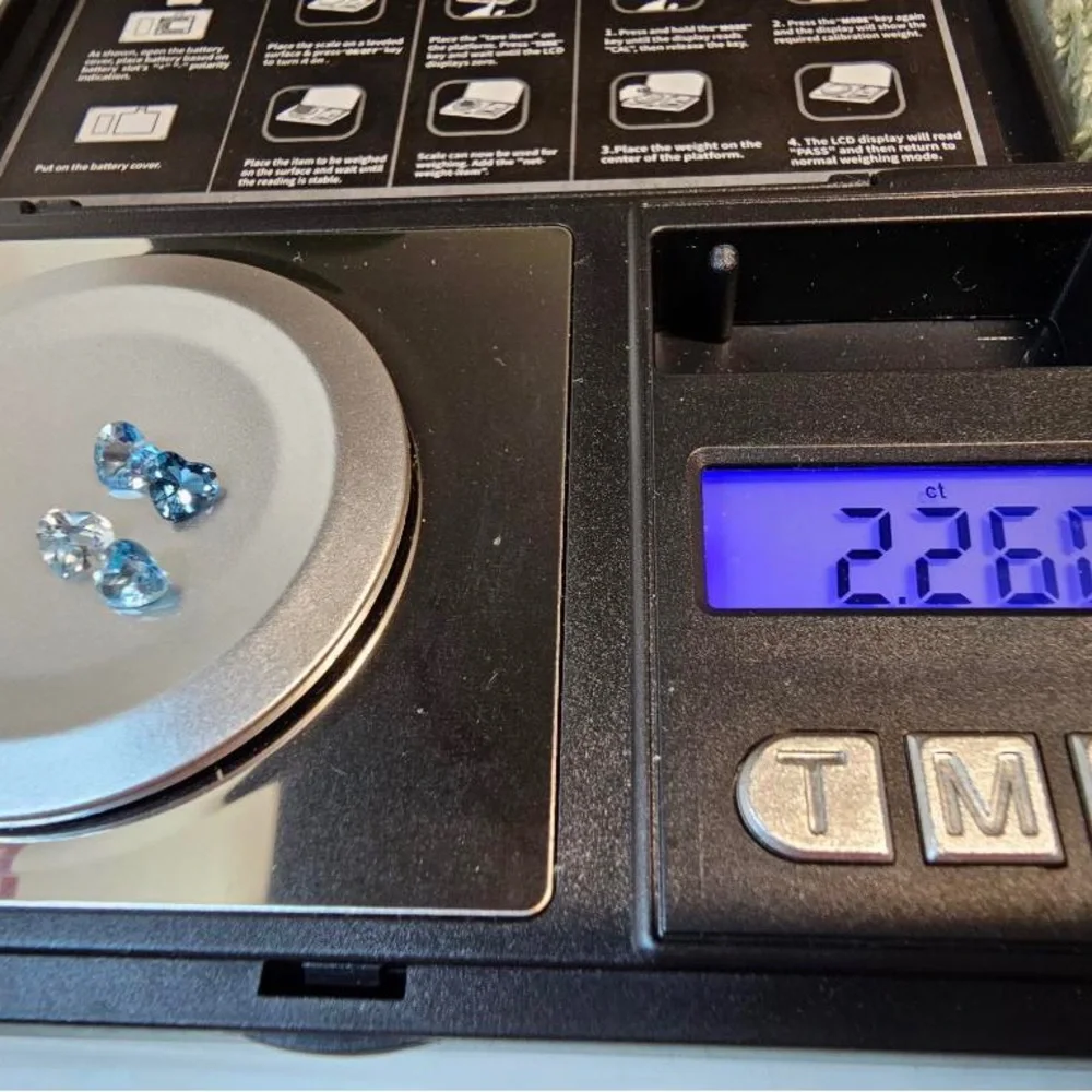 Natural Blue Topaz Heart Gemstones 2.26 cts - Picture 2 of 2